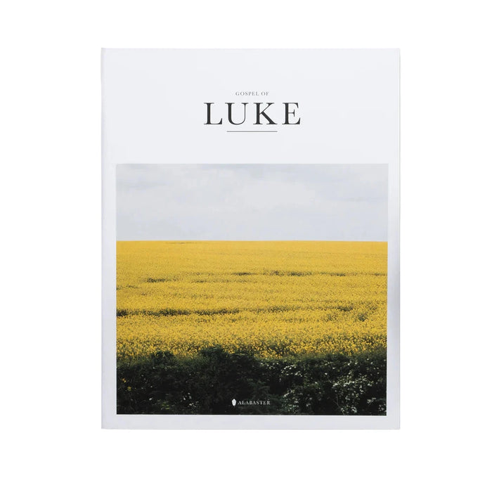 Book cover with a yellow field and 'Chapter of Luke' text on a white background