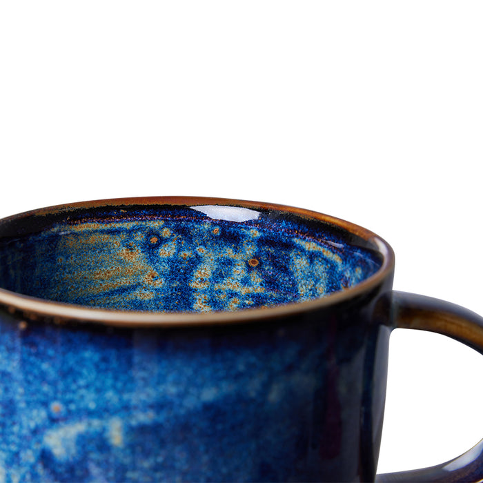 rustic blue large mug with ear