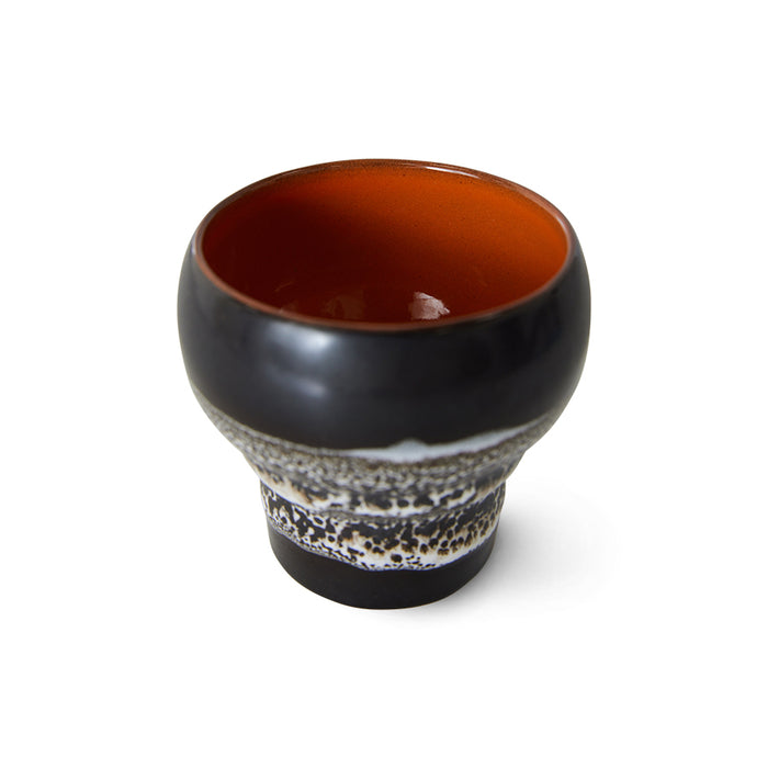 ceramic retro style glazed curved coffee mug