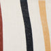detail of cone lamp ceramic base linen shade with colored stripes