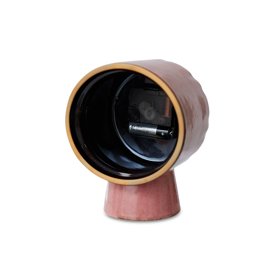 pink ceramic desk clock