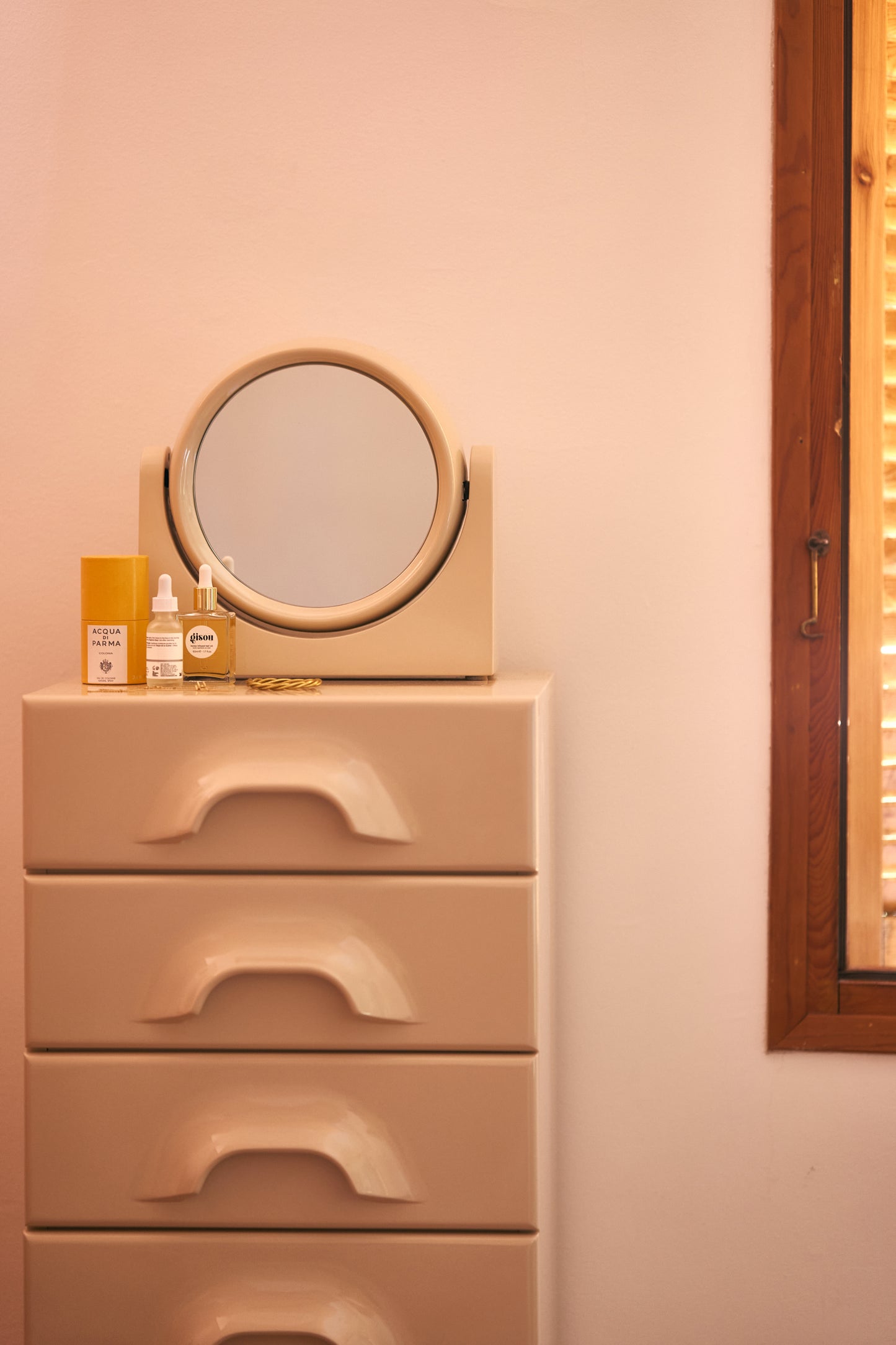 blush each modern style standing vanity mirror