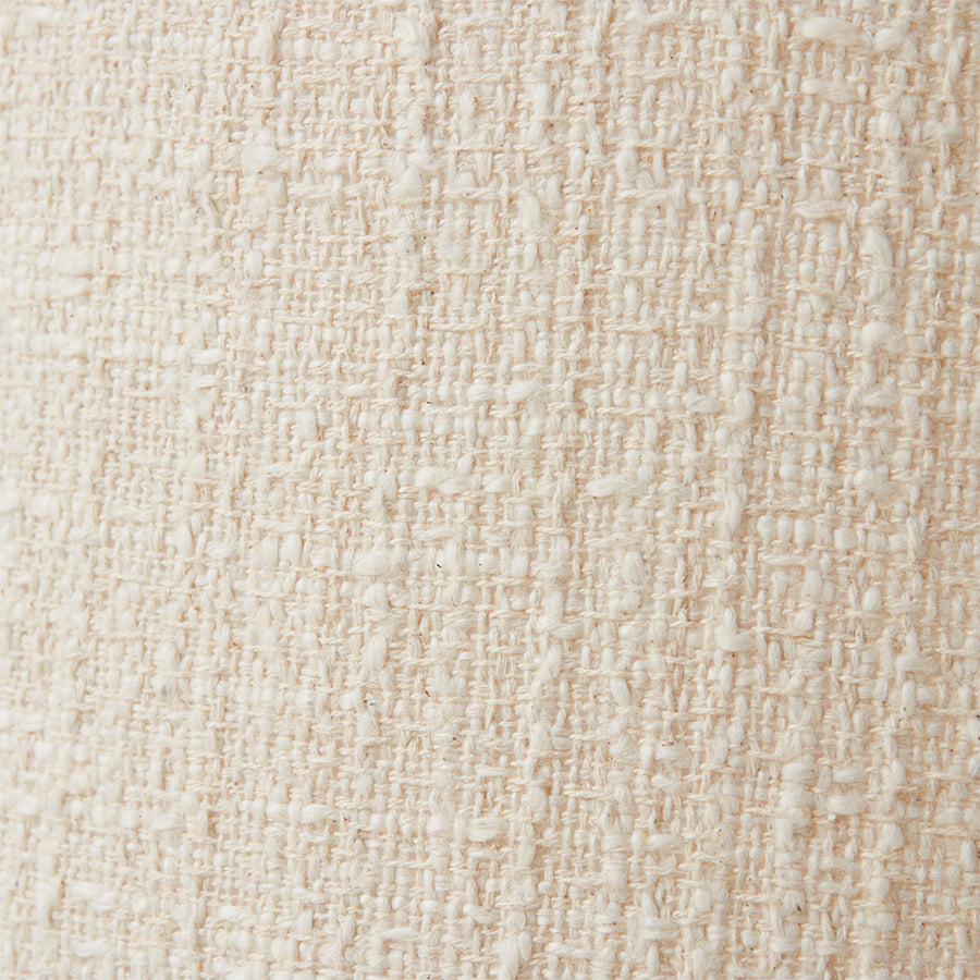 Linen boucle and brown stoneware table lamp
