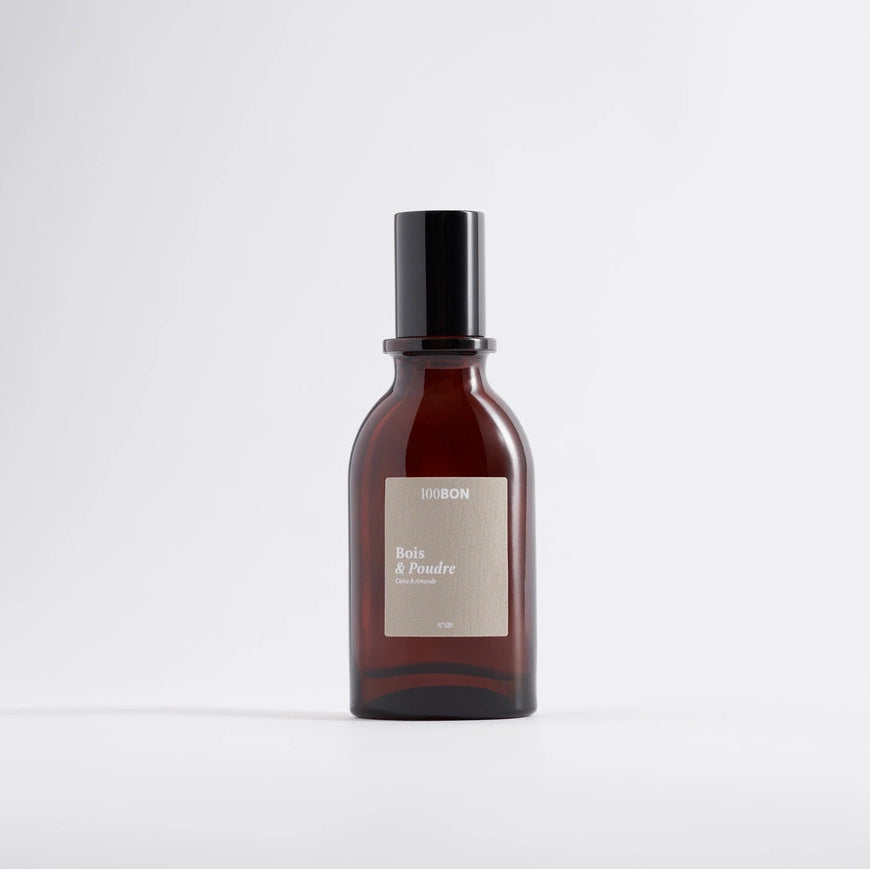 glass bottle with parfum on a white background