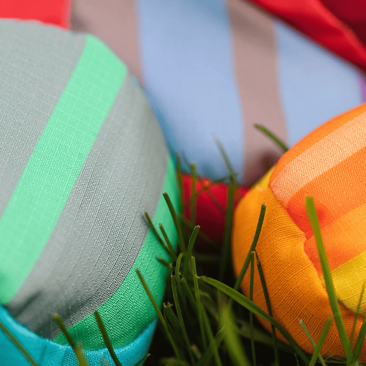 detail colorful set of soft boccia balls