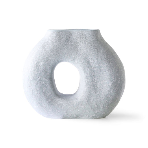 organic shaped flower vase with textured finish