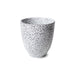 white speckled stoneware tumbler mug