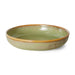 handmade, moss green ceramic deep plate