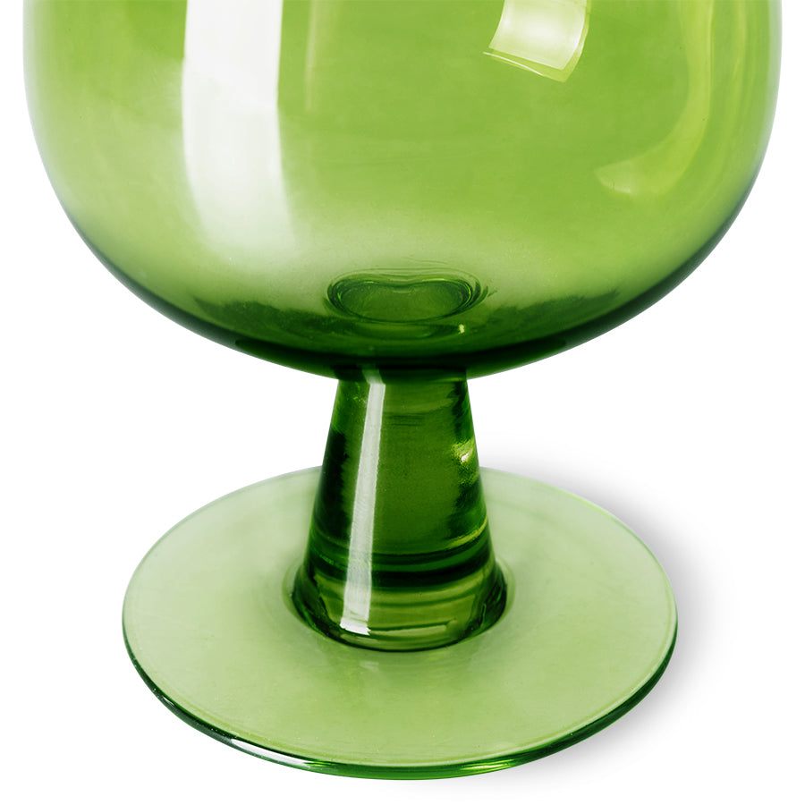 low stem lime green wine glass