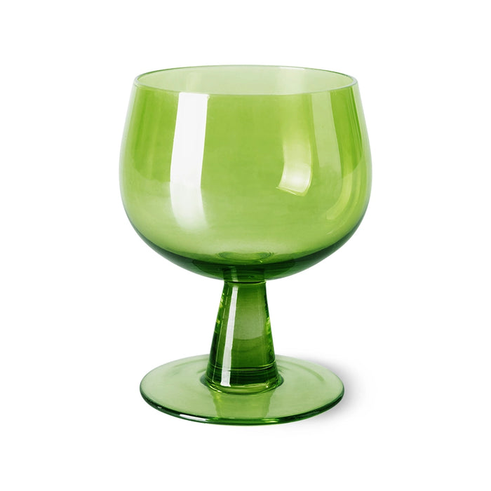 low stem lime green wine glass