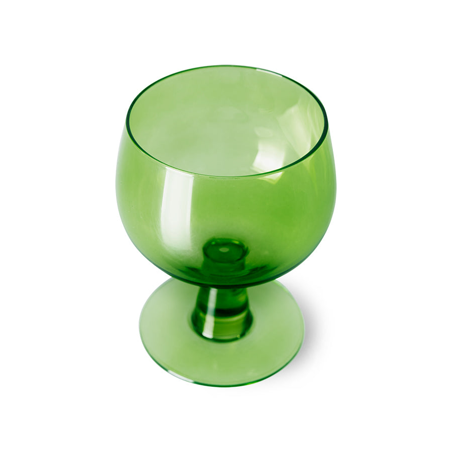 low stem lime green wine glass