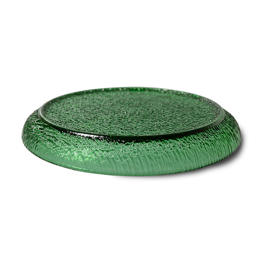 green colored plate made from glass