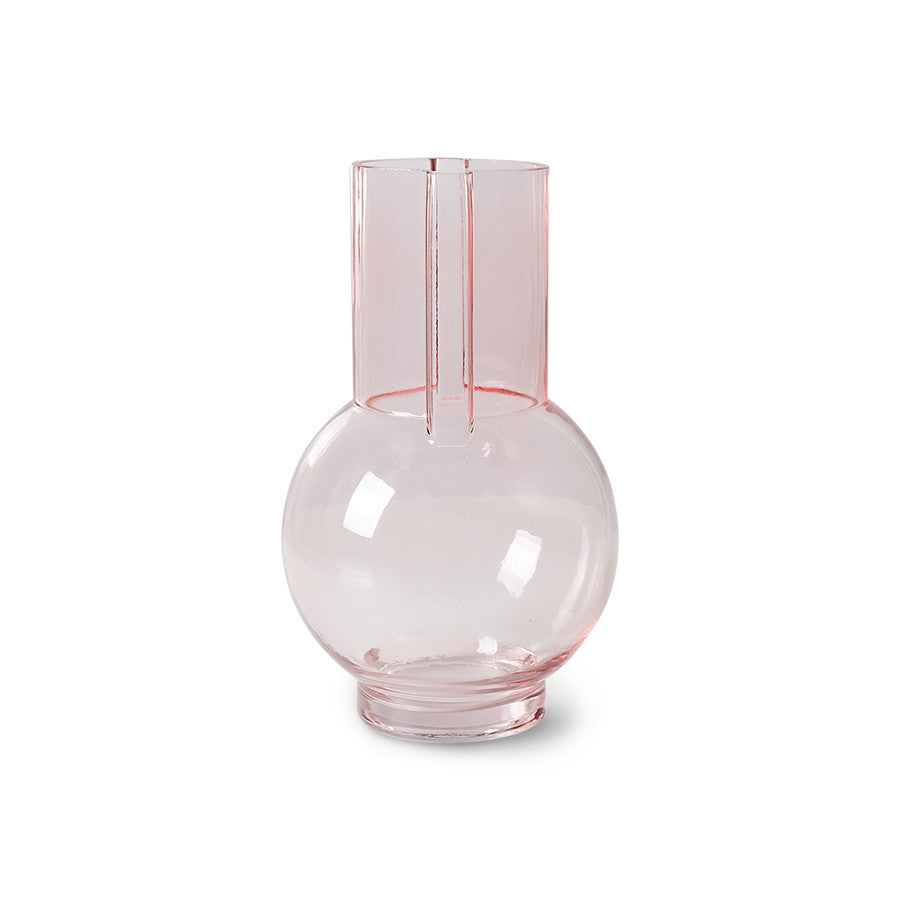 small pink glass vase