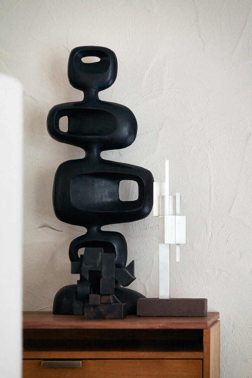 tall black aluminum handmade sculpture