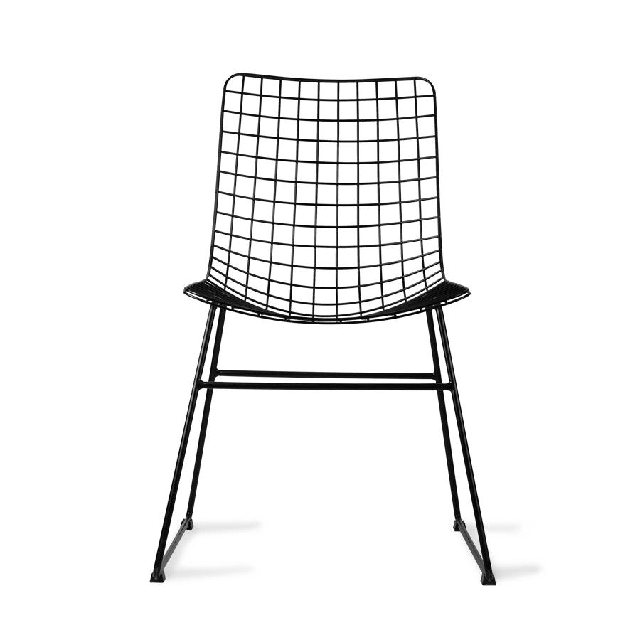 mid century modern style black metal dining chair