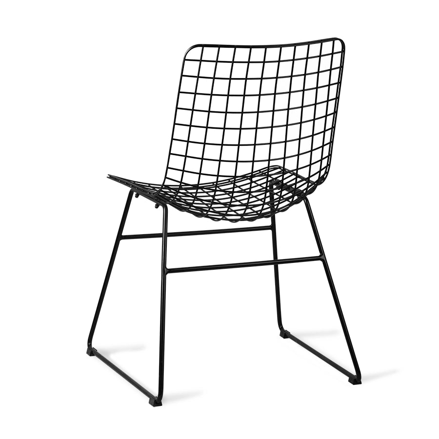 mid century modern style black metal dining chair
