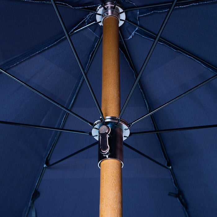 inside of beige brown and golden retro beach parasol