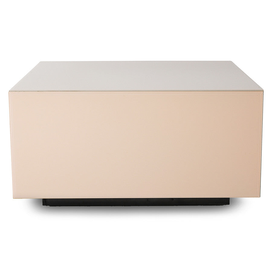 square clay color mirror block table