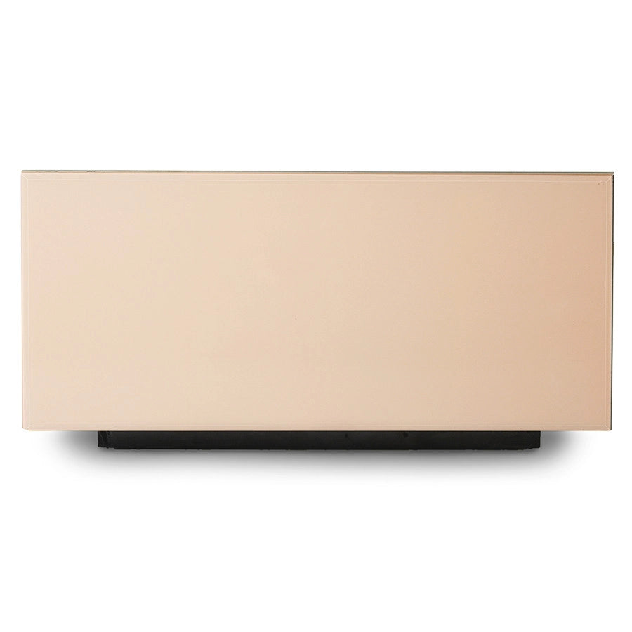 square clay color mirror block table