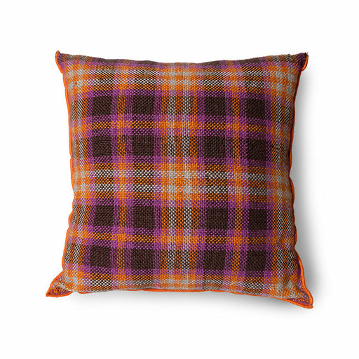 retro style purple, orange and brown throw pillow