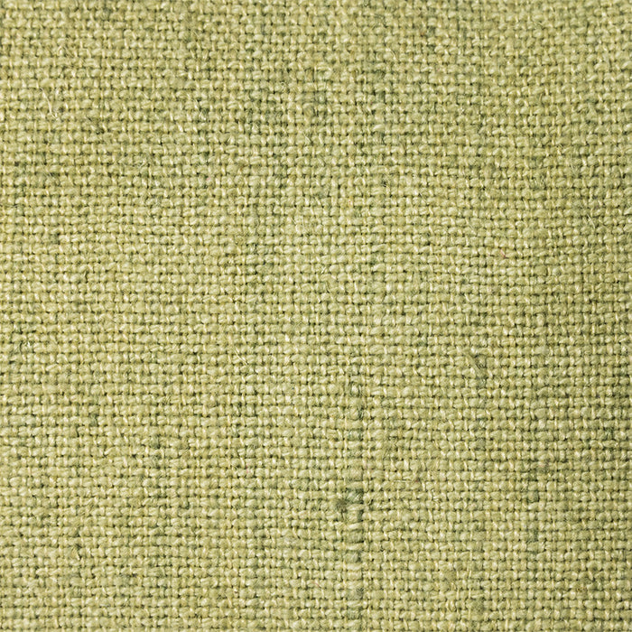 close up of green linen pillow