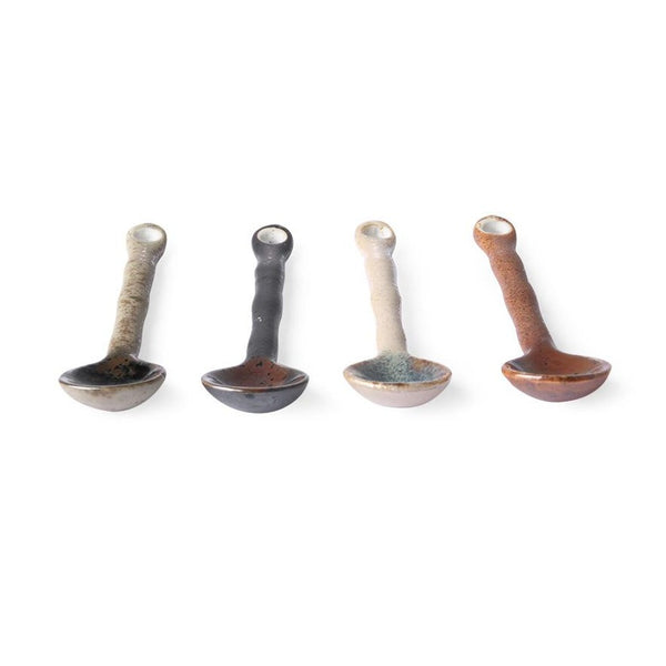 set of 4 delicate spoons made from stoneware