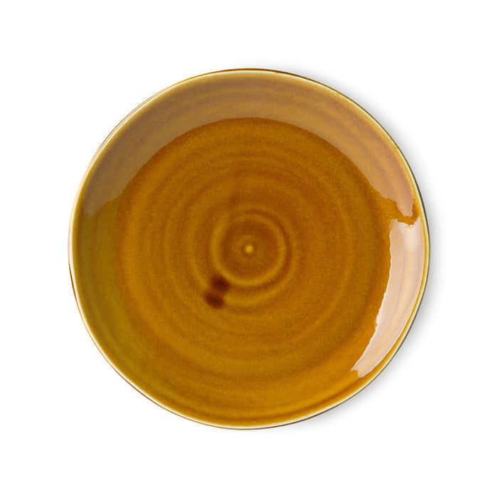 round brown porcelain dinner plate