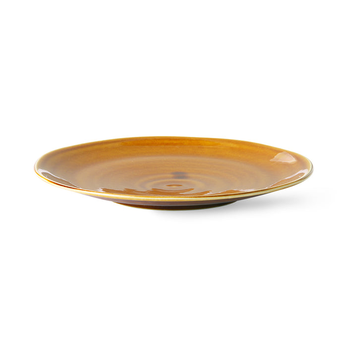 round brown porcelain dinner plate