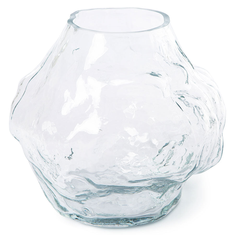 clear glass cloud shaped vase