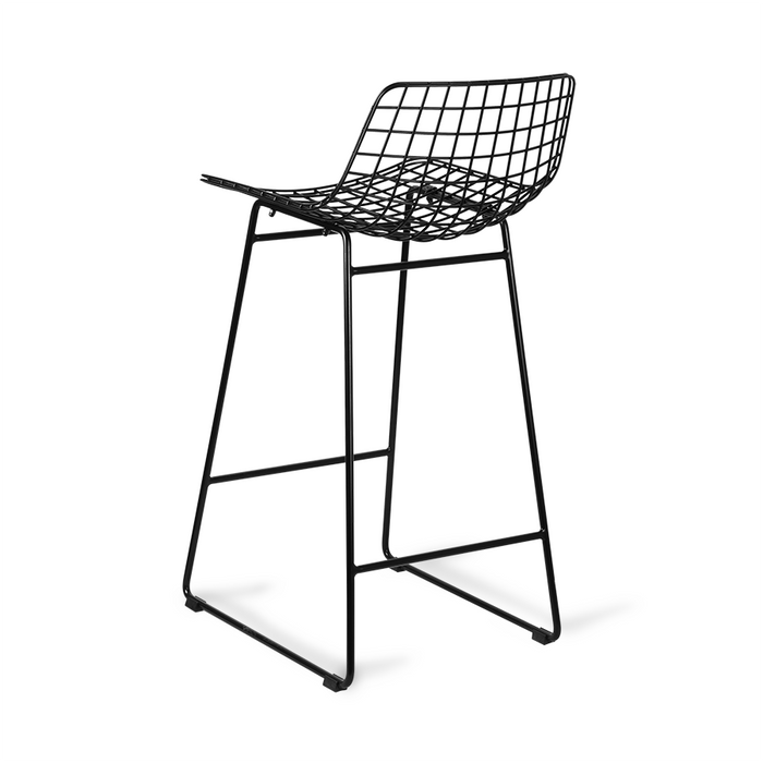 black wired modern bar stool