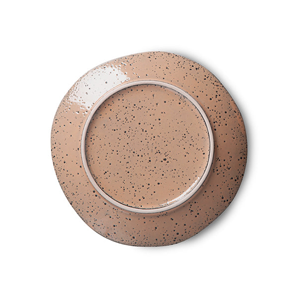 back of appetizer plate in taupe color