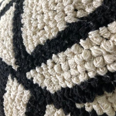 detail of hand knotted pillow