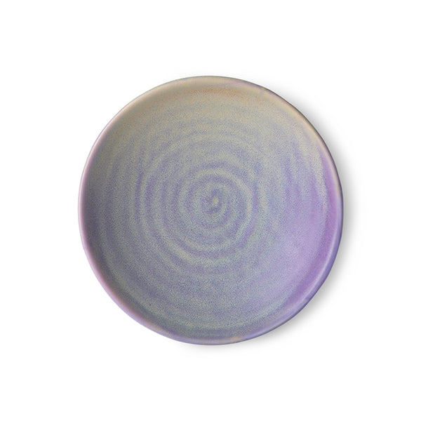 flat serving bowl in tie die colors