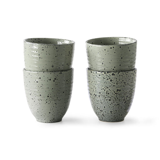 green speckled mugs