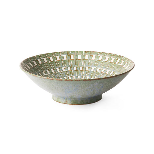 kyoto inspired bowl in green and white finish