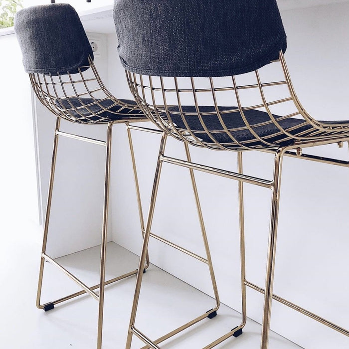 brass counter stool with charcoal comfort kit