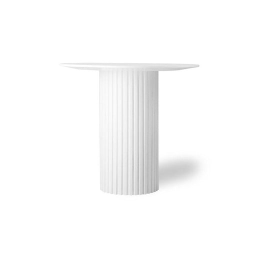 white table with pillar inspired base