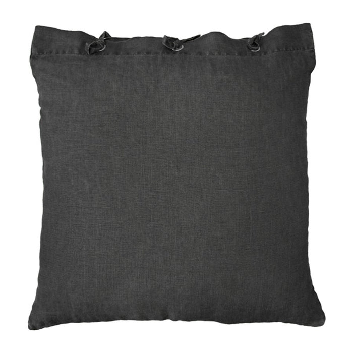 Linen throw pillow - charcoal