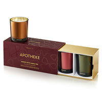 Apotheke candle set with three candles in a decorative box on a white background