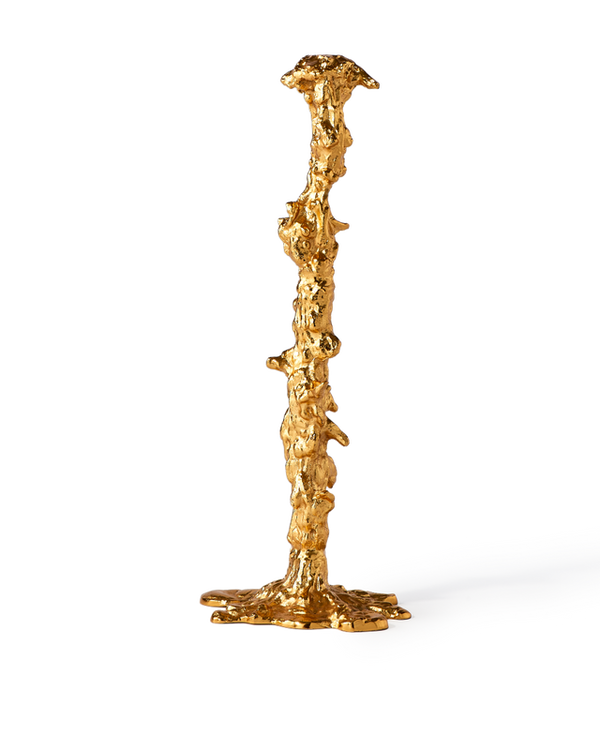 large gold drip decor candle stick holder