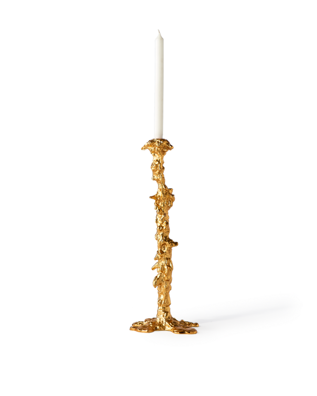 large gold drip decor candle stick holder