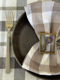 Napkins Brown Checkered (set of 2)