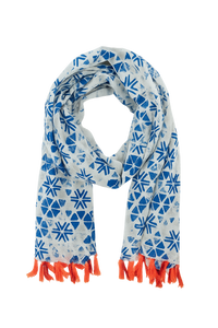 Scarf with pink and orange fringes