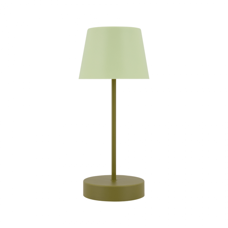 two shade green portable table lamp
