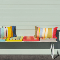 striped seating cushion for bench