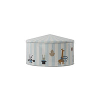 Hexagonal children's play tent with cartoon character designs on a white background