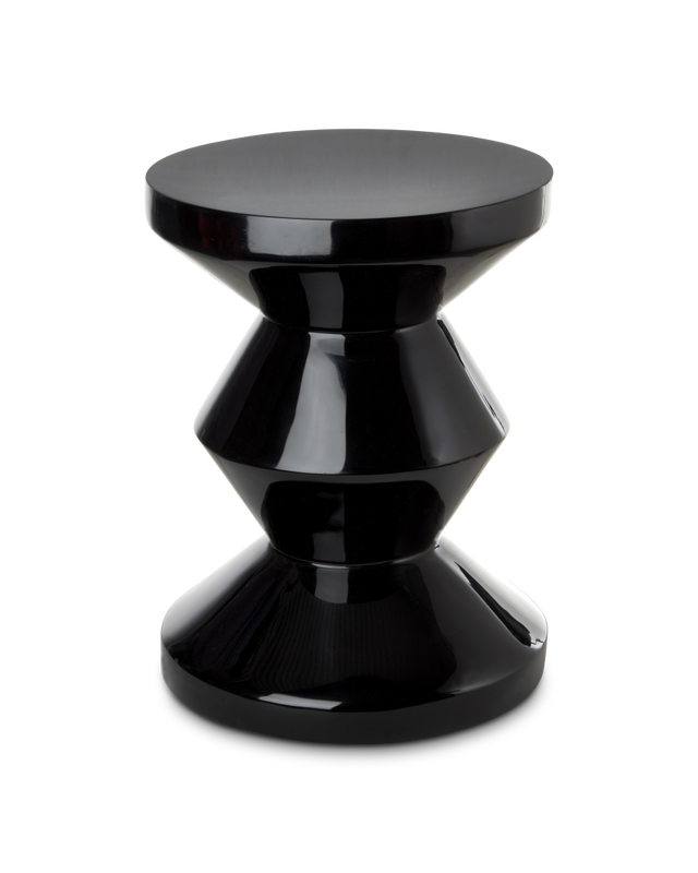 black lacquered stool or accent table 