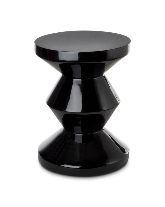 black lacquered stool or accent table 
