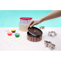 metal round nesting set of 3 cake tins