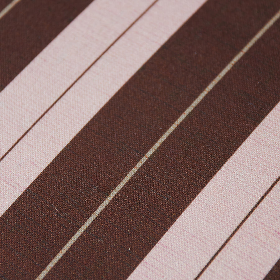 fabric swatch  blush and maroon striped upholstered bench